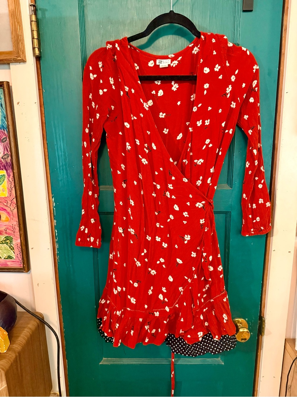 Billabong Red Floral Wrap Dress - Women